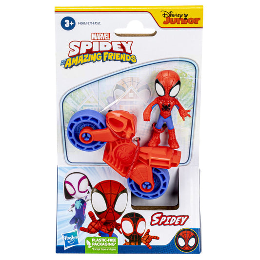 Spiderman set motocicleta si figurina spidey 6 cm