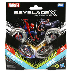Beyblade x marvel set duo spider man 3-60f si venom 3-80n, Hasbro