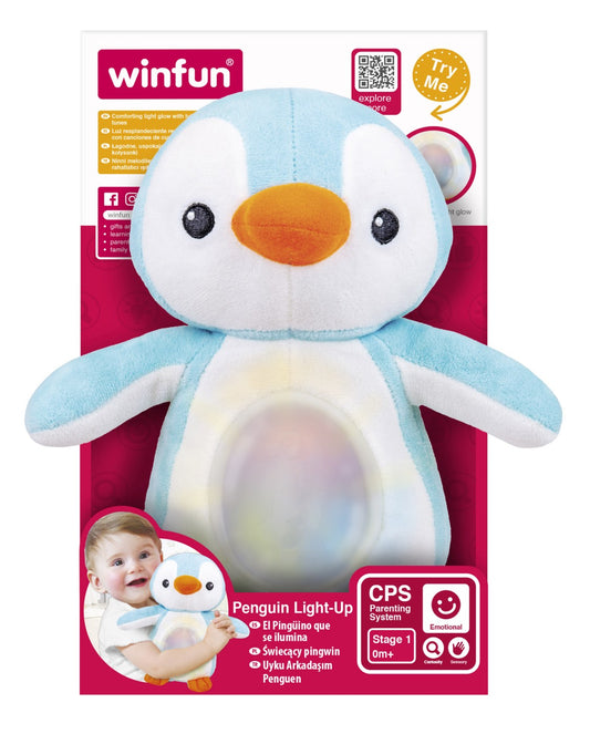 Winfun jucarie pinguin albastru cu sunete si lumini
