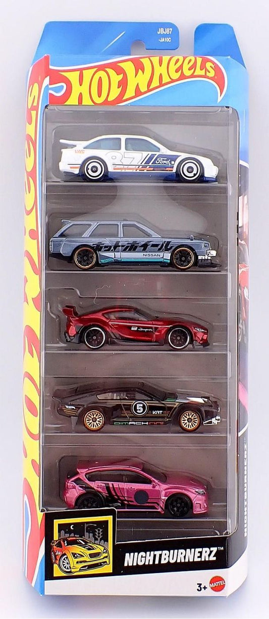 Set 5 masini Hot Wheels Nightburnerz