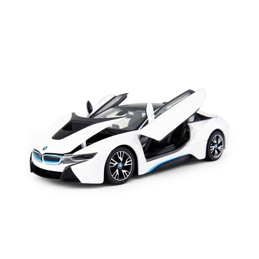 Masinuta metalica Bmw i8 alba scara 1 la 24