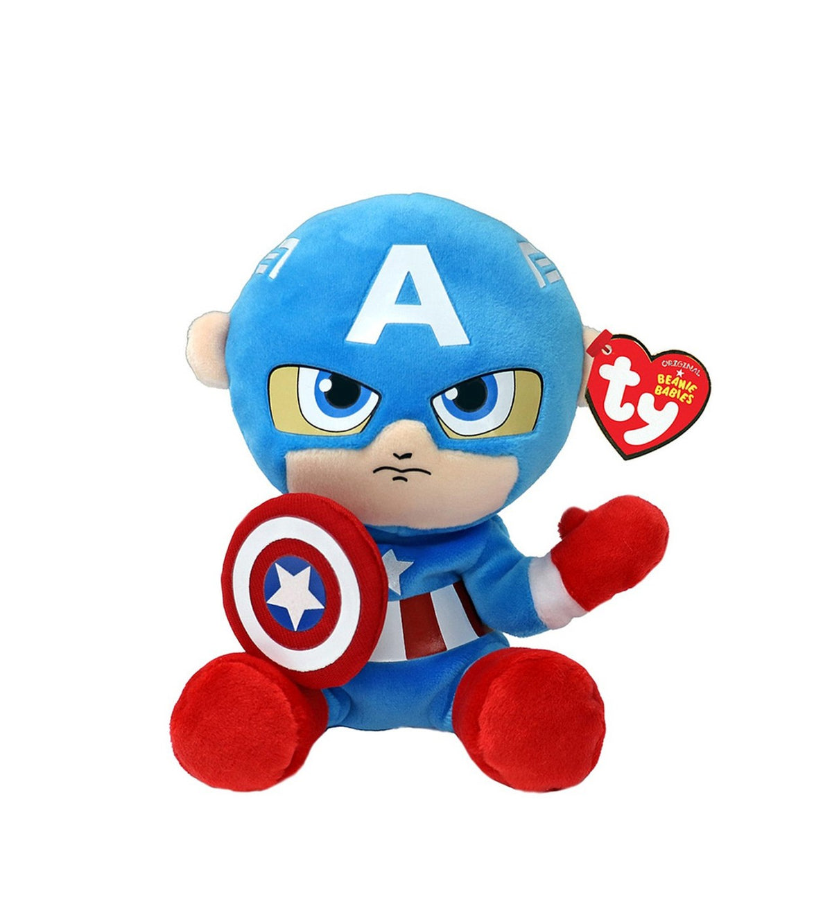 Plus ty 15cm beanie babies soft marvel captain america, TY