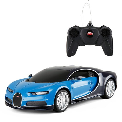 Masina cu telecomanda Bugatti chiron albastru cu scara 1 la 24