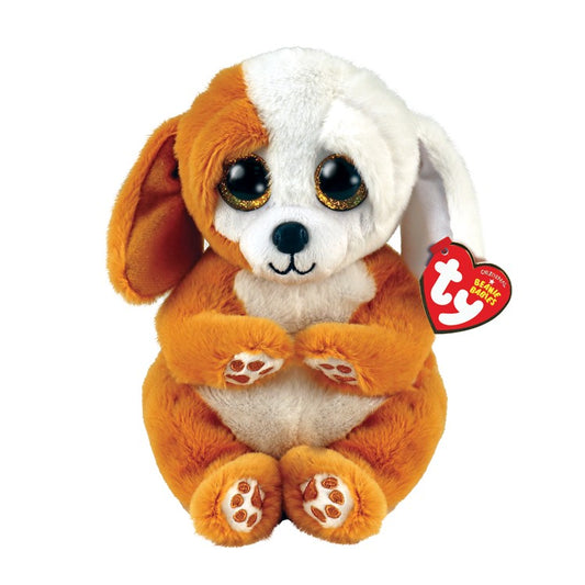Plus TY 15 cm beanie bellies ruggles catelus maro si alb