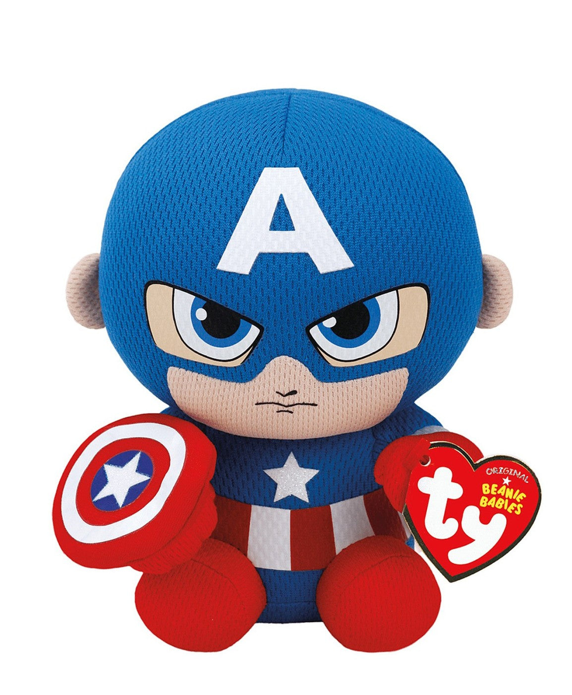 Plus ty 15cm beanie babies marvel captain america, TY