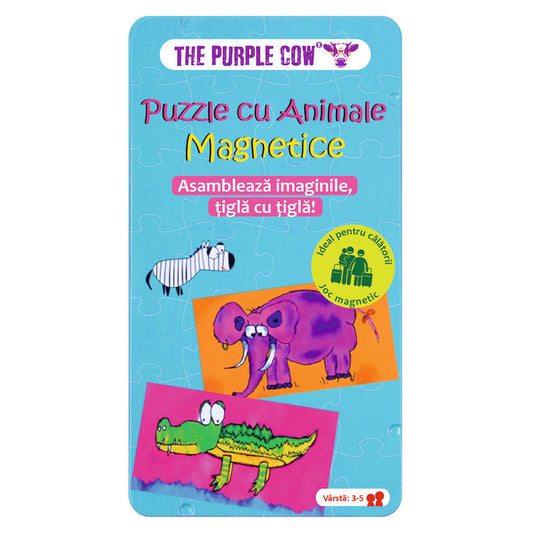 Puzzle cu Animale Magnetice, Purple Cow