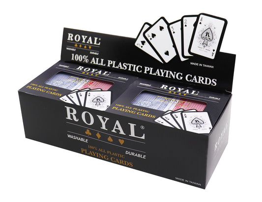 Set 2 pachete carti royal canasta poker din plastic, AS