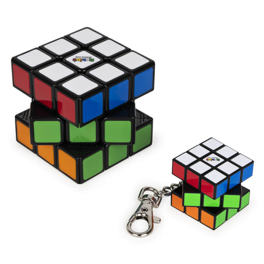 Set cub rubik 3x3 clasic si breloc originale, Spin Master