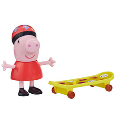 Peppa pig figurina prietenii amuzanti peppa pig cu skateboard 7cm, Hasbro