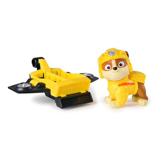Patrula catelusilor action pups set vehicul de salvare hoverboard si figurina Rubble 5  cm