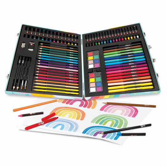 Happi hobbi art case set de desen deluxe cu 100 de accesorii unicorn