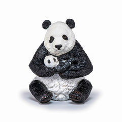 Papo figurina urs panda sezand cu pui in brate, Papo