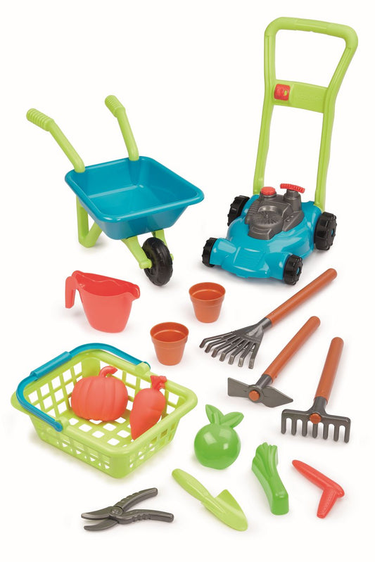 Ecoiffier set roaba cu masina de tuns iarba