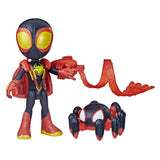 Spidey prietenii extraordinari set figurina miles morales spider man 10cm si accesorii, Hasbro