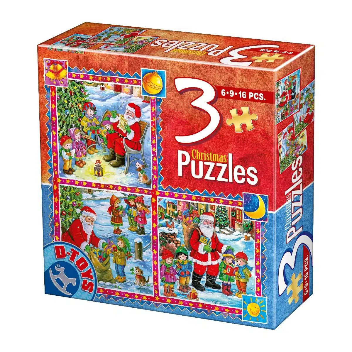 3 puzzle - uri de Craciun - 6, 9, 16 piese, D - Toys - Publisol.ro