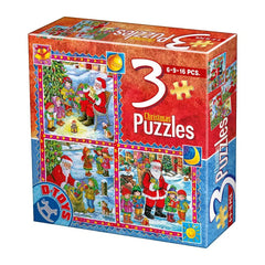 3 puzzle - uri de Craciun - 6, 9, 16 piese, D - Toys - Publisol.ro