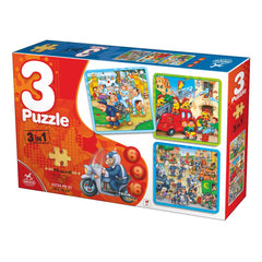 3 puzzles Meserii: 6, 9 si 16 piese, D - Toys - Publisol.ro