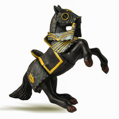 Papo figurina cal negru in armura, Papo