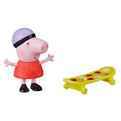 Peppa pig figurina prietenii amuzanti peppa pig cu skateboard 7cm, Hasbro