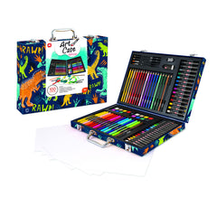 Set de desen deluxe cu 100 accesorii dinozaur, AS
