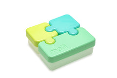 Recipient hrana bebe model puzzle,  albastru&verde, Melii
