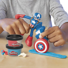 Play-doh marvel figurina flexibila cu accesorii captain america 10cm, Hasbro