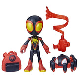 Spidey prietenii extraordinari set figurina miles morales spider man 10cm si accesorii, Hasbro
