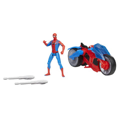 Spiderman set figurina si vehicul web blast cycle, Hasbro