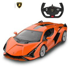 Masina cu telecomanda Lamborghini sian portocaliu cu scara 1 la 14