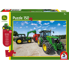 Puzzle Schmidt: John Deere - Tractor seria 5M, 150 piese + Cadou: macheta Siku, Schmidt