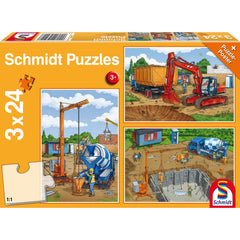 Puzzle Schmidt: Pe santier, Set de 3 x 24 piese + Cadou: poster, Schmidt