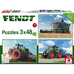 Puzzle Schmidt: Fendt - Fendt, Set de 3 x 48 piese + Cadou: poster, Schmidt
