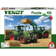 Puzzle Schmidt: Fendt - Fendt 724 Vario, Fendt 716 Vario Stivuitor Frontal Fendt Cargo, 100 piese, Schmidt