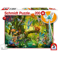 Puzzle Schmidt: Zane in padure, 200 piese + Cadou: bagheta magica, Schmidt