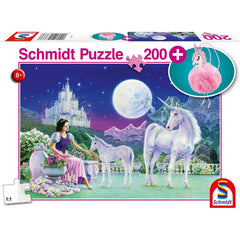 Puzzle Schmidt: Unicorn, 200 piese + Cadou: breloc plus, Schmidt