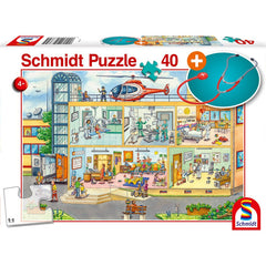 Puzzle Schmidt: In spitalul pentru copii, 40 piese + Cadou: Stetoscop, Schmidt