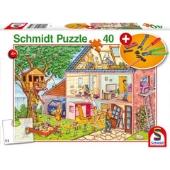 Puzzle Schmidt: Om bun la toate, 40 piese + Cadou: unelte, Schmidt