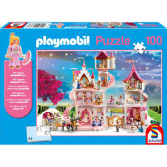 Puzzle Schmidt: playmobil - Castelul printesei, 100 piese + Cadou: figurina playmobil, Schmidt