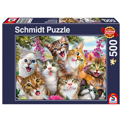 Puzzle Schmidt: Selfie-uri de pisici, 500 piese, Schmidt