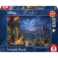 Puzzle Schmidt: Thomas Kinkade - Disney - Frumoasa si Bestia, dansand la lumina lunii, 1000 piese, Schmidt