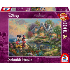Puzzle Schmidt: Thomas Kinkade - Disney - Indragostitii Mickey si Minnie, 1000 piese, Schmidt
