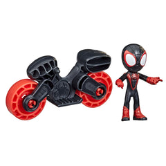 Spiderman set motocicleta si figurina Miles Morales Spider man 6 cm