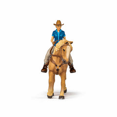 Papo figurina set cowgirl (vacarita) pe cal usa, Papo