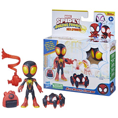 Spidey prietenii extraordinari set figurina miles morales spider man 10cm si accesorii, Hasbro