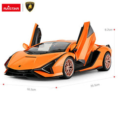 Masina cu telecomanda Lamborghini sian portocaliu cu scara 1 la 14