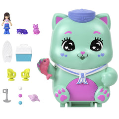 Polly pocket set gentuta animalut pisicuta marinar cu accesorii