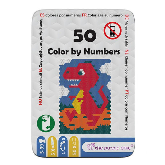 50 de imagini Coloreaza dupa numere, Purple Cow - Publisol.ro
