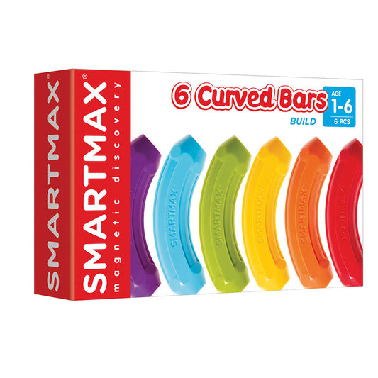 Joc magnetic Smart Max, XT-Box of 6 curved bars, set cu 6 piese curbate, Smart Games