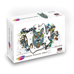 Puzzle din lemn multicolorat - Lup, 180 piese, Eureka!