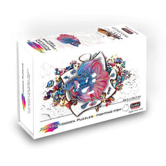 Puzzle din lemn multicolorat - Peste luptator, 112 piese, Eureka!